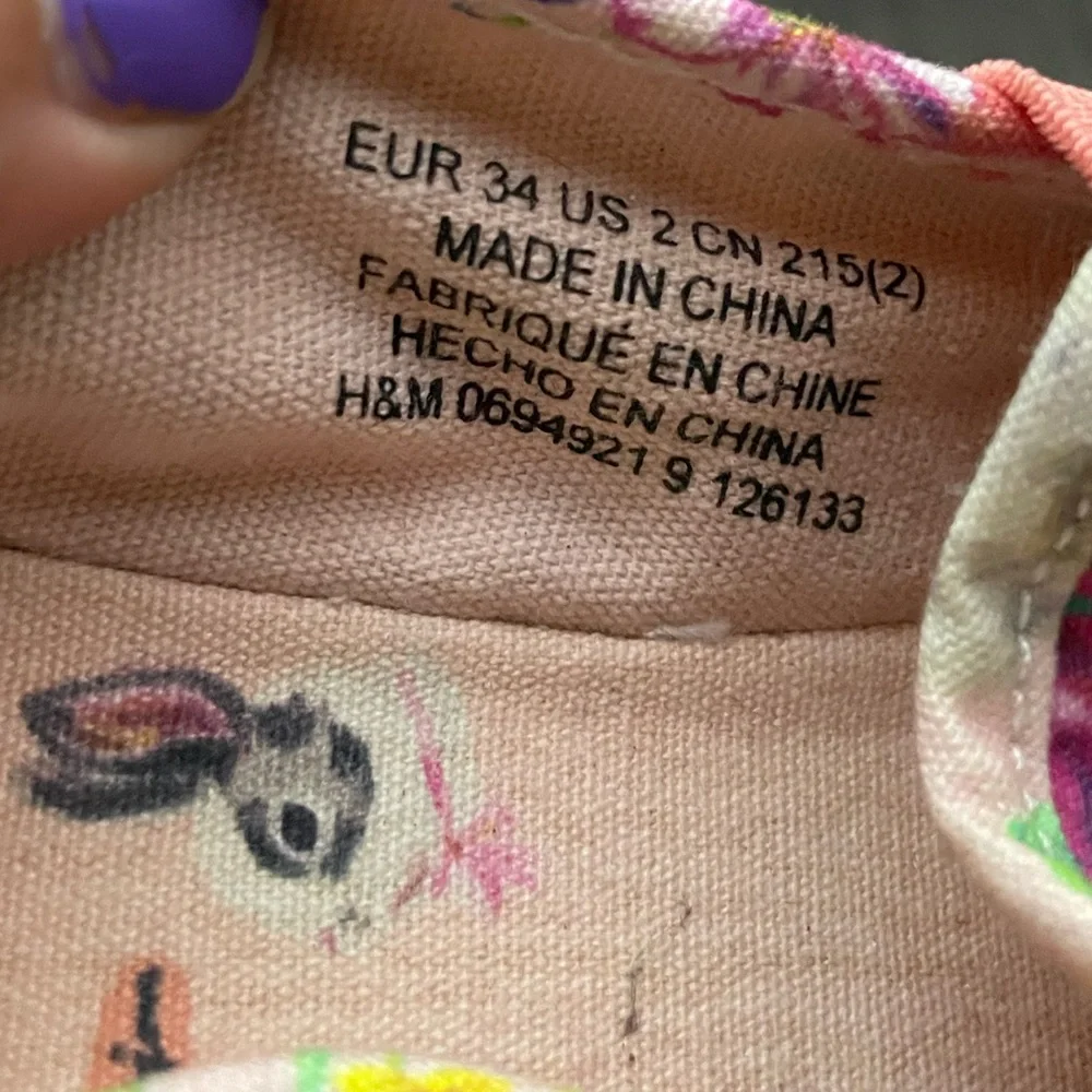 H&M Nathalie Lété x H&M Floral Kids Slip-On Shoes‎ Size 2
